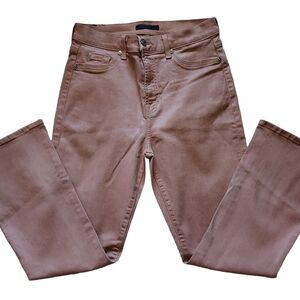 7 For All Mankind Womens High Rise Stretch Flare Coated Coppery Brown Jeans-30